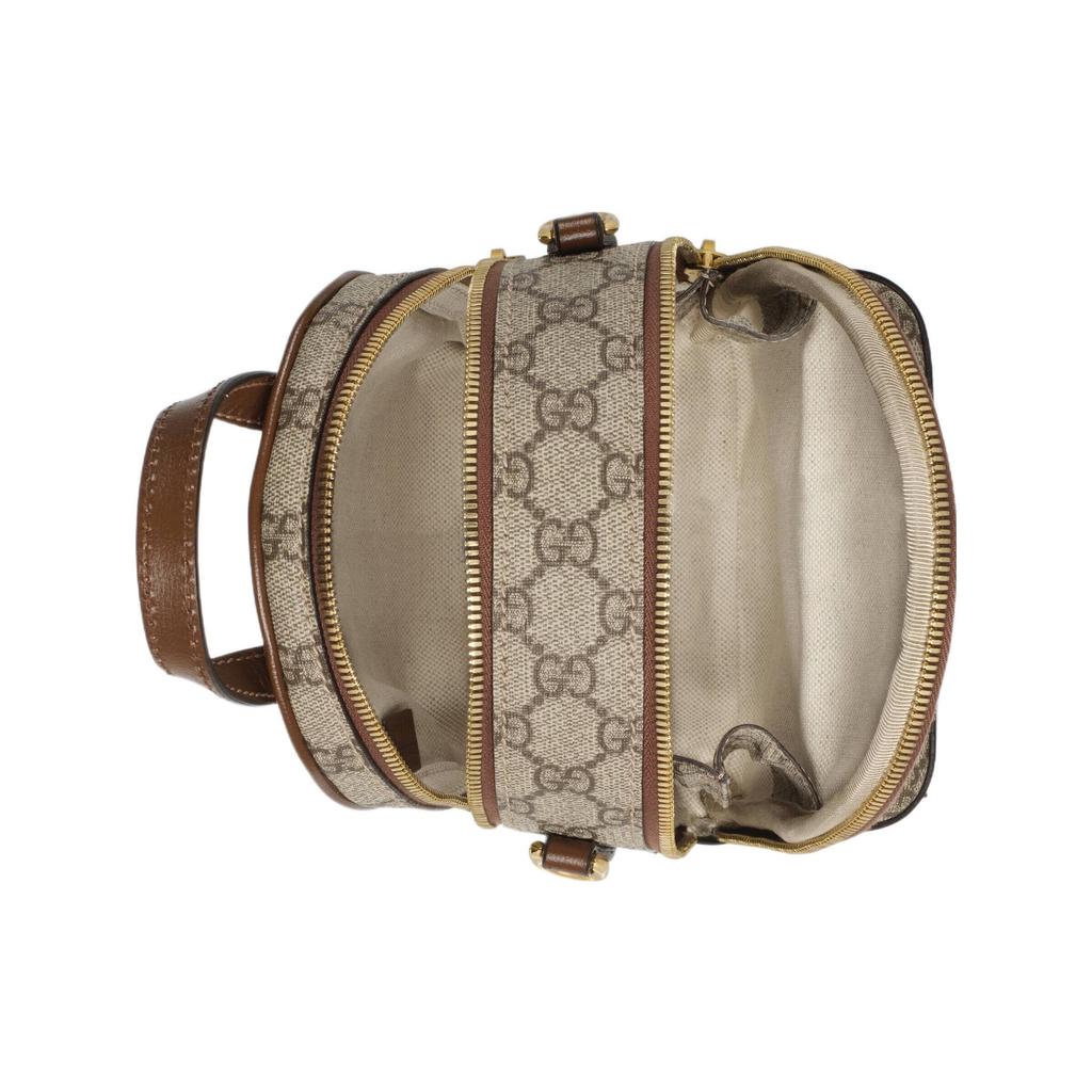 Gucci Vintage Logo Canvas And Leather Backpack Men Backpack Beige Brown 725654-92TCG-8563