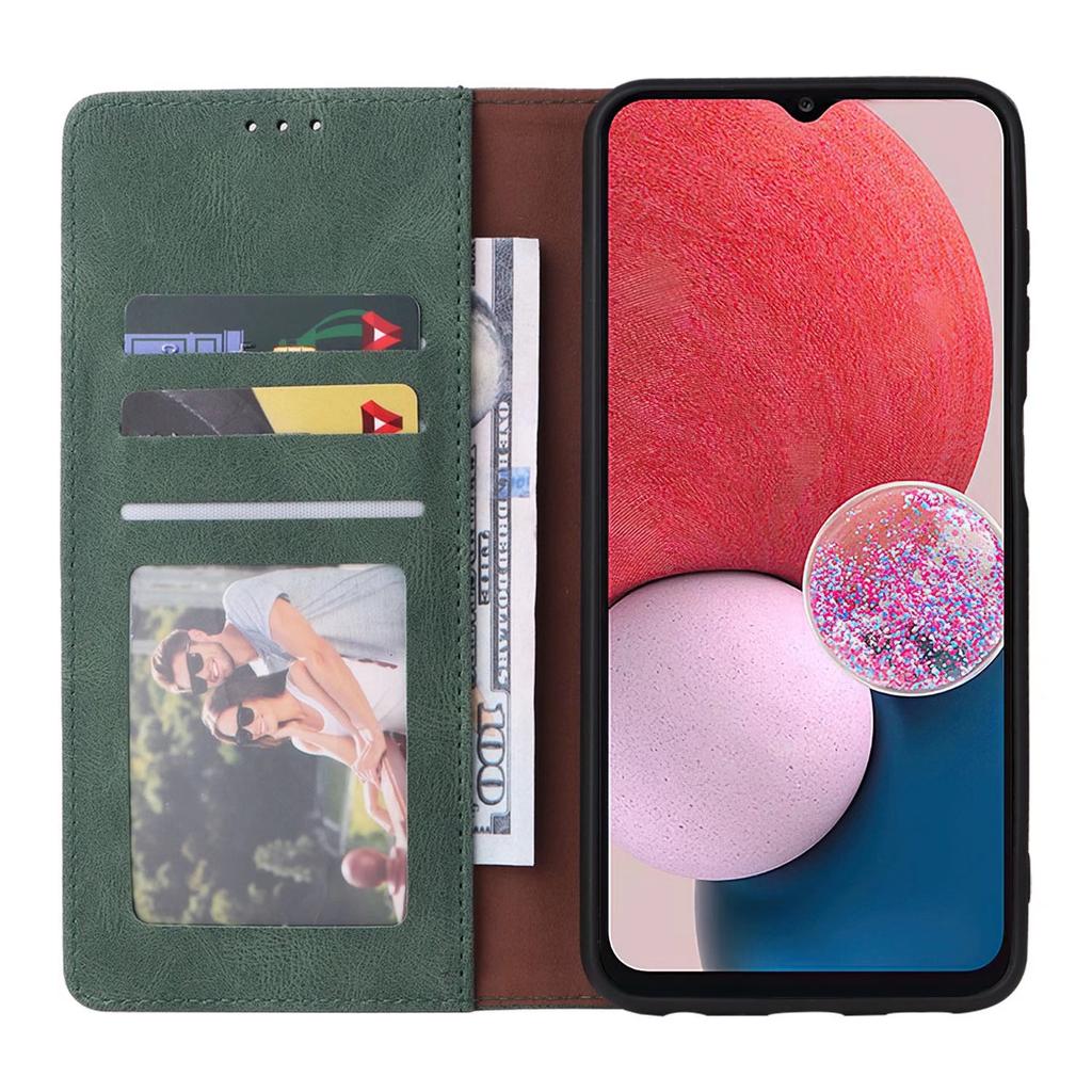 Suitable for S22 Mobile Phone Leather Case A03S Matte Suction Card Wallet Holder Protective Case S21FE Solid Color Case