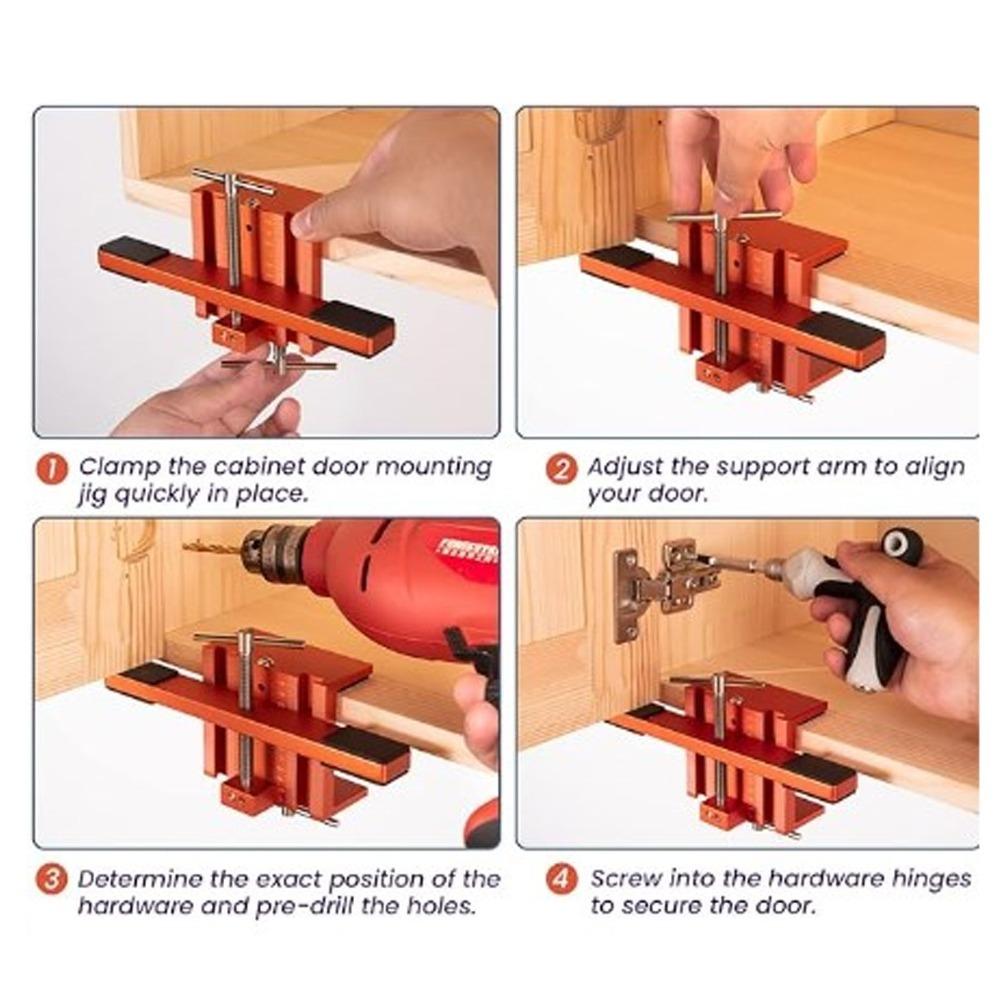 Aluminum Alloy Door Mounting Jig Adjustable Door Hinge Jig Universal Hardware Jig Tool Woodworking