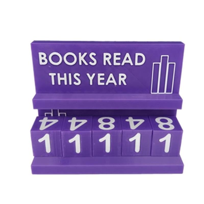 

Books Read This Year Sign 3D Printed Book Counter For Reading Goal Display Book Tracker Reading Plan Management Desk Decoration