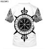 2020 Neue Mode für Männer Hoodies 3D-Druck Viking Tattoo T-Shirt T-Shirts Shorts Ärmel Bekleidung Unisex nordischen Cosplay lustige Streetwear