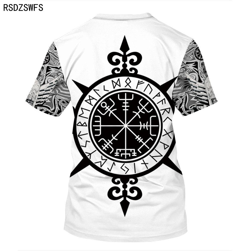 2020 Neue Mode für Männer Hoodies 3D-Druck Viking Tattoo T-Shirt T-Shirts Shorts Ärmel Bekleidung Unisex nordischen Cosplay lustige Streetwear