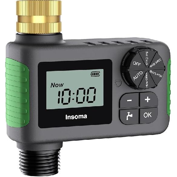 WiFi Sprinkler Timer, WiFi Water Timer for Garden, Smart Hose Timer with WiFi Hub Support 2.4GHz, App/Voice Control Work with Alexa & Google Digital Water Timer-Brass