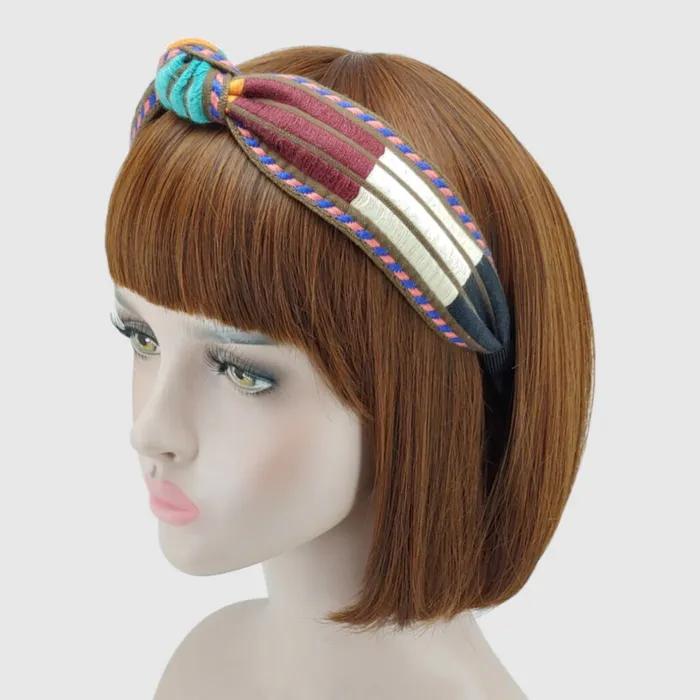 LALA Ethnic Striped Hairband - Brown