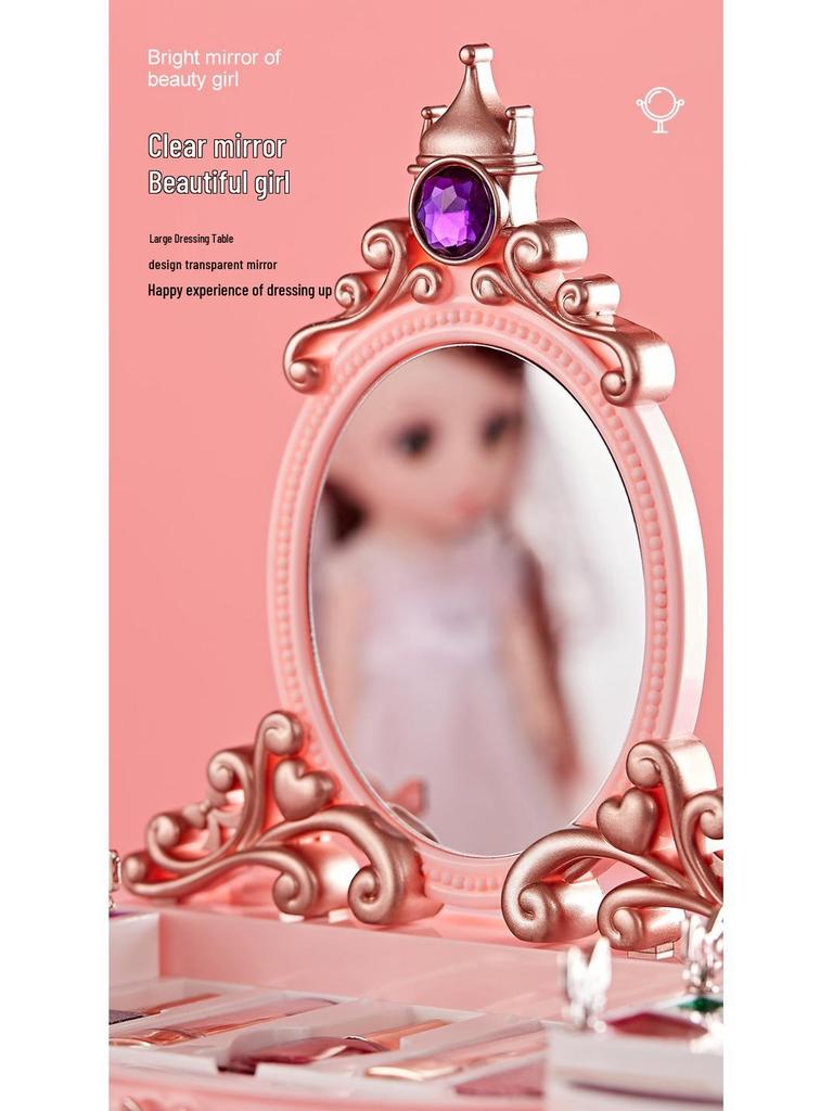 Children's Makeup Toy Set: Pretend Play Dressing Table with Lipstick & Nail Art