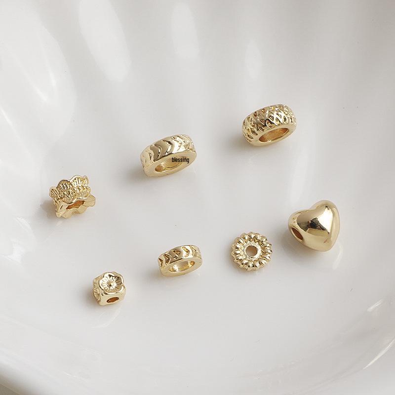 14K Gold-Filled Flower Wheel Spacer Beads for DIY Bracelets & Necklaces