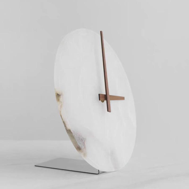 Marble Table Clock Decorative Tabletop Clocks Luxury Silent Desk Watch Modern Living Room Desktop Watches Table Decorations