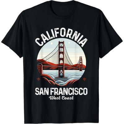 California San Francisco West Coast Golden Gate Bridge T-Shirt