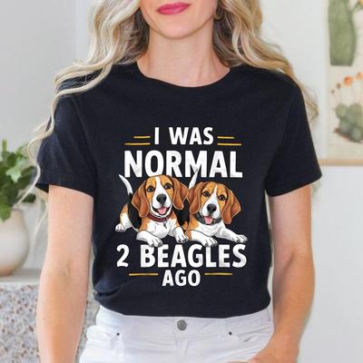 I Was Normal 2 Beagles Ago Funny Beagle T-Shirt