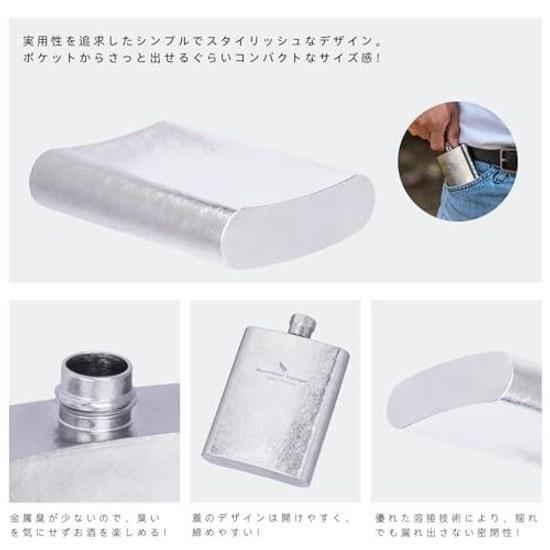 Boundless Voyage Titanium Skituru Hip Flask U-Type 100ml Funnel Lightweight Durable Rustproof Whiskey Portable Travel Stylish Alcohol Bottle Sake