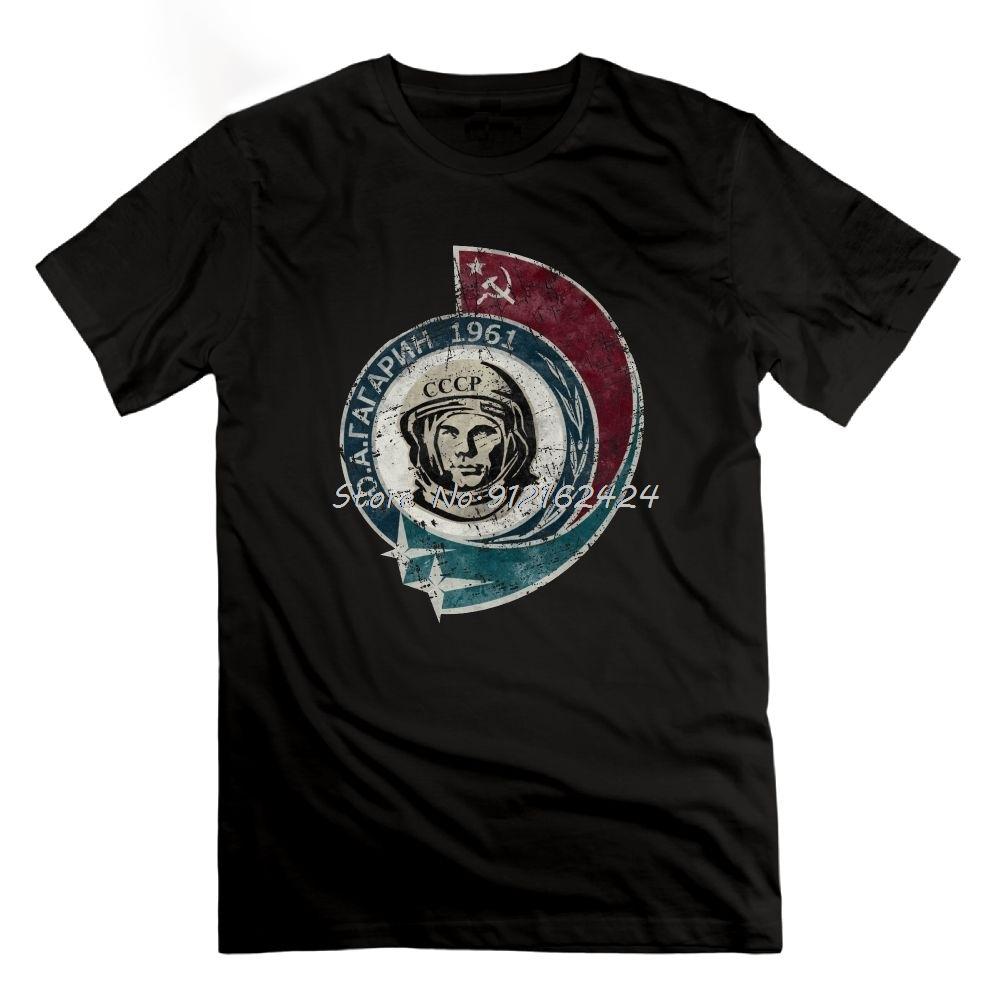 CCCP Yuri Gagarin 1961 Vintage Casual T-Shirt Classic Fit Tees Short Sleeve Men O-neck Cotton F