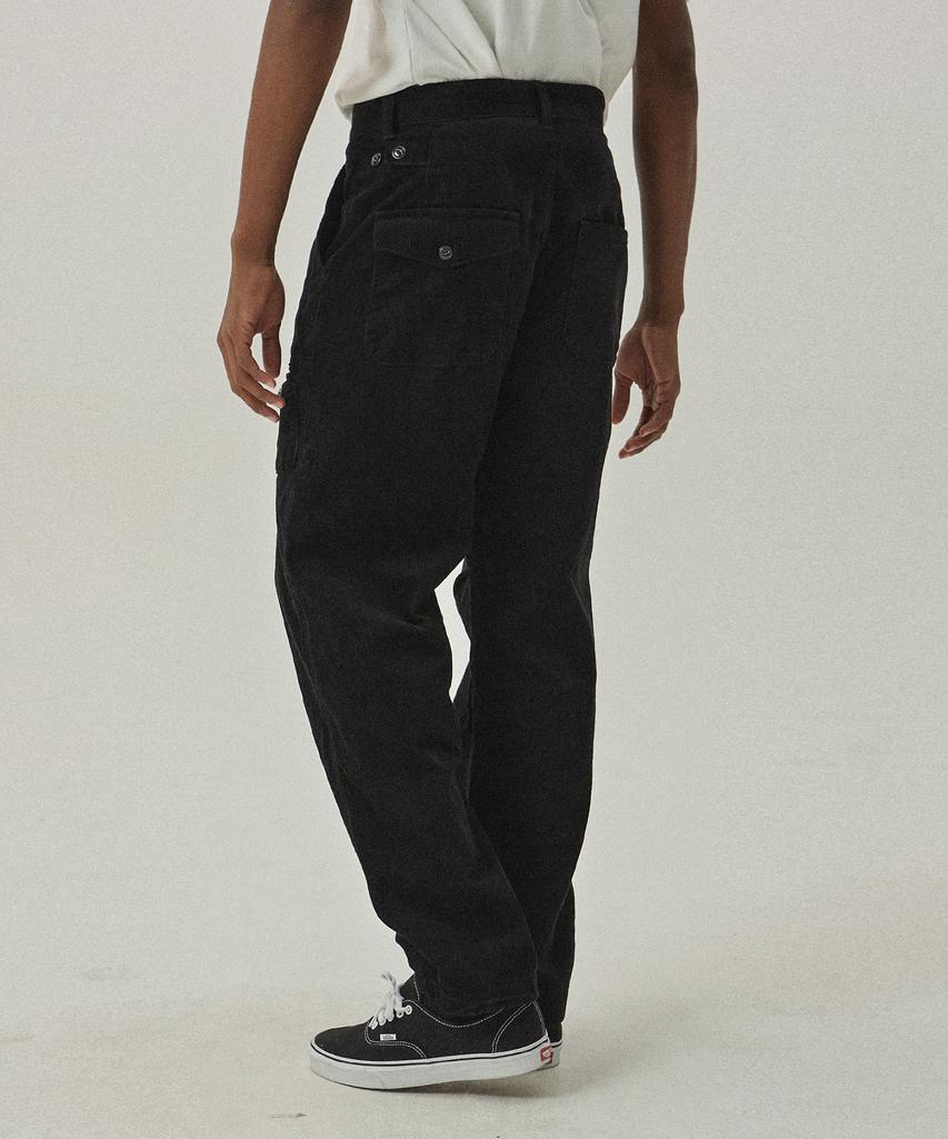 MAGOODGAN Chino 4306 Corduroy Double-Pleat Balloon Fit Black Pants