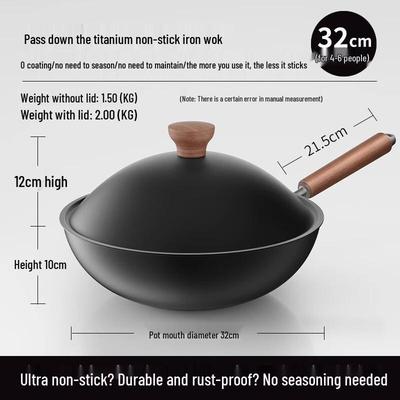 Herr. Jian 32cm Titan Antihaft Gusseisen Wok