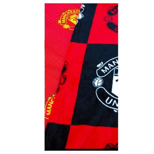 Manchester United FC Fleece Checkered Blanket