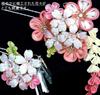 hair ornament ceremony knob cherry blossom 2-piece set, furisode, coming-of-age white, pink, work, crepe, wk-291-A