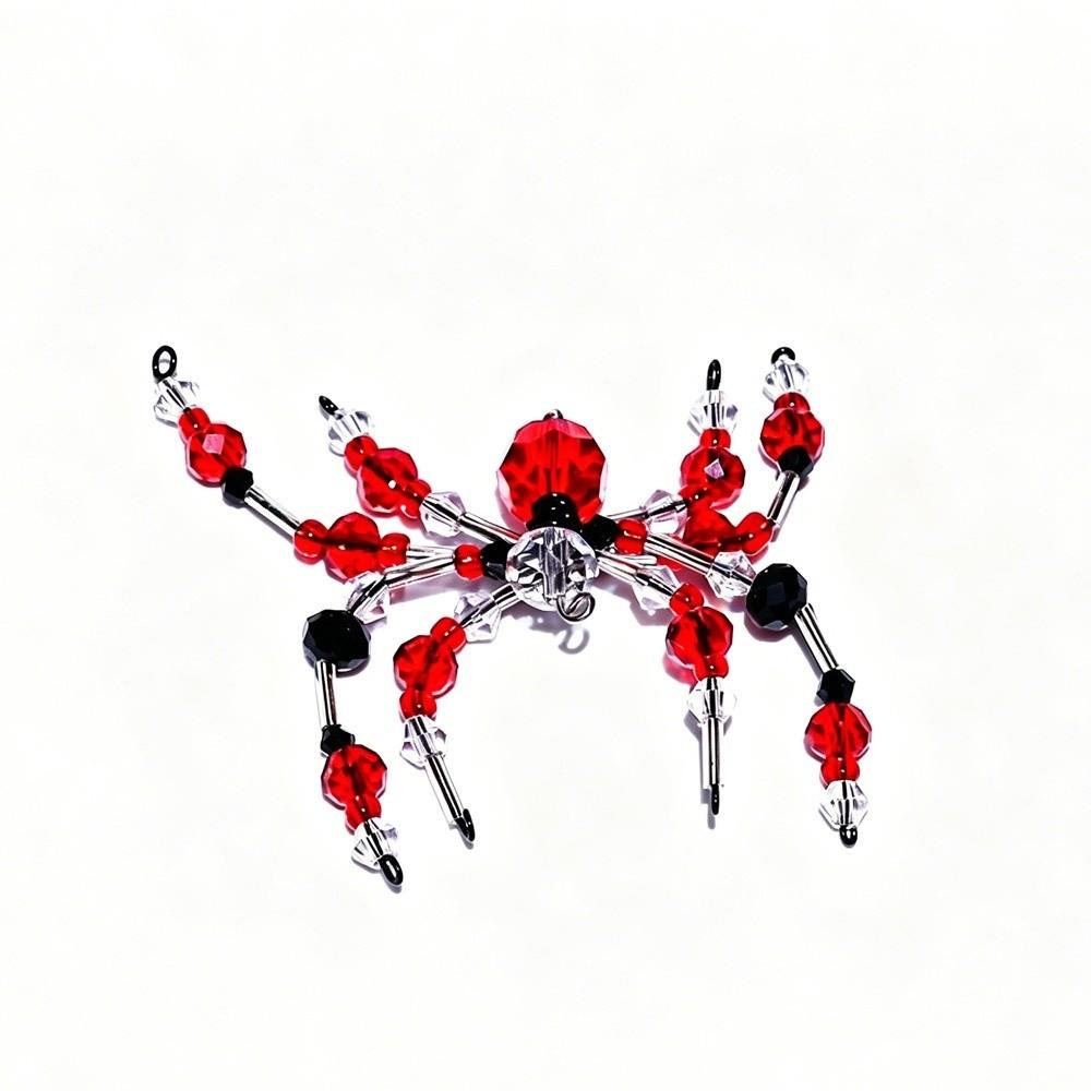 Colorful Beaded Spider and Spider Web Decorations Crystal Halloween Decorations Haunted House