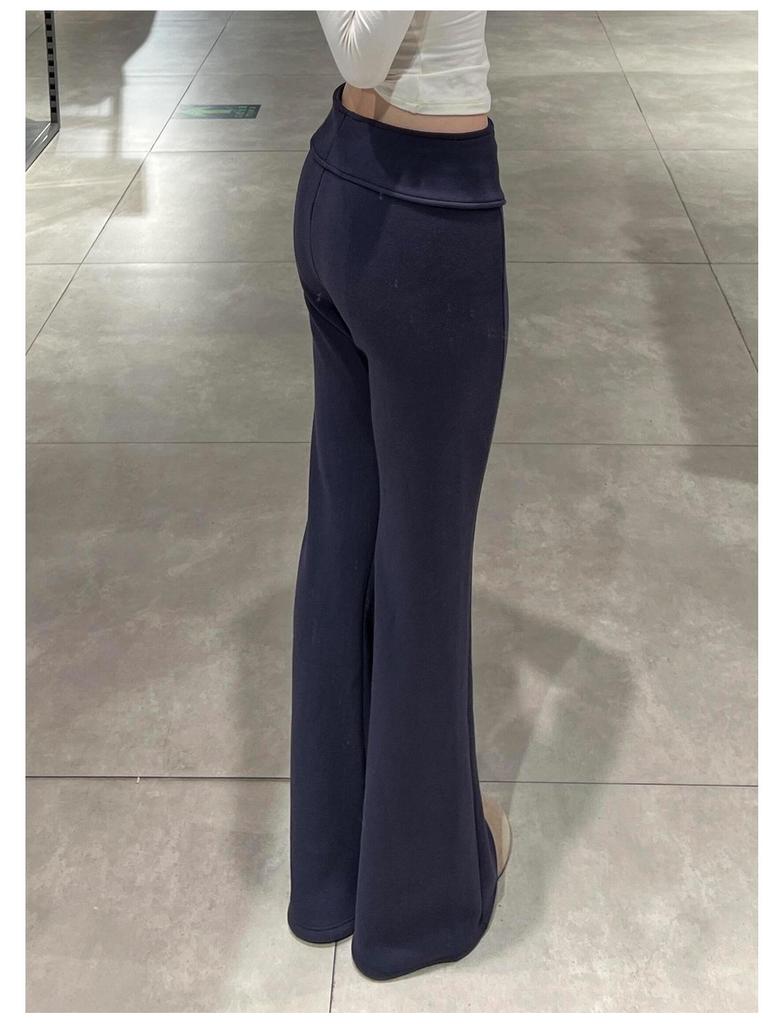 Women’s Fleece-Lined Micro-Flare Yoga Pants – High-Waisted, Slimming, Versatile for Autumn/Winter 2025