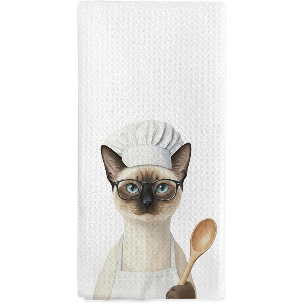 Orange Tabby Cat Kitchen Towels, Orange Tabby Cats Gifts for Women Cat Lovers, Funny Cats Chef Hand Dish Tea Towels for Kitchen Decor, 16x24 Inch