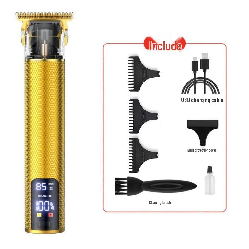 Professional Electric Hair Clipper for Barbers & Home: Precision Carving, Slicked Back Styles, Bald Head Trim.