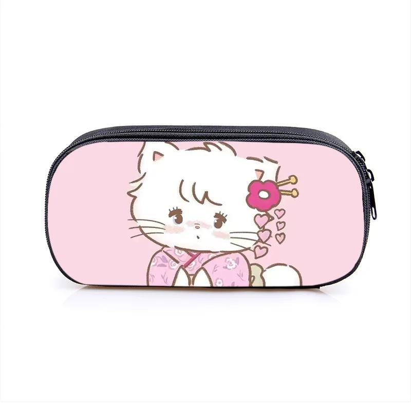 Mikko Pencil Bag Anime Pencil Cases Canvas Kawaii Stationery Box Children's Office Student School Supplies Stationary