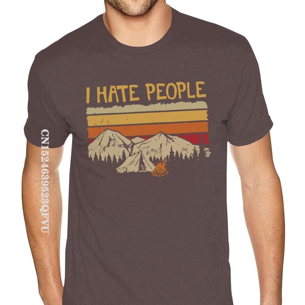 Christmas Mountain Camping I Hate People T-Shirt For Men Personalized Gothic Style Anime Tshirt Kawaii Gothic Style T Shirt
