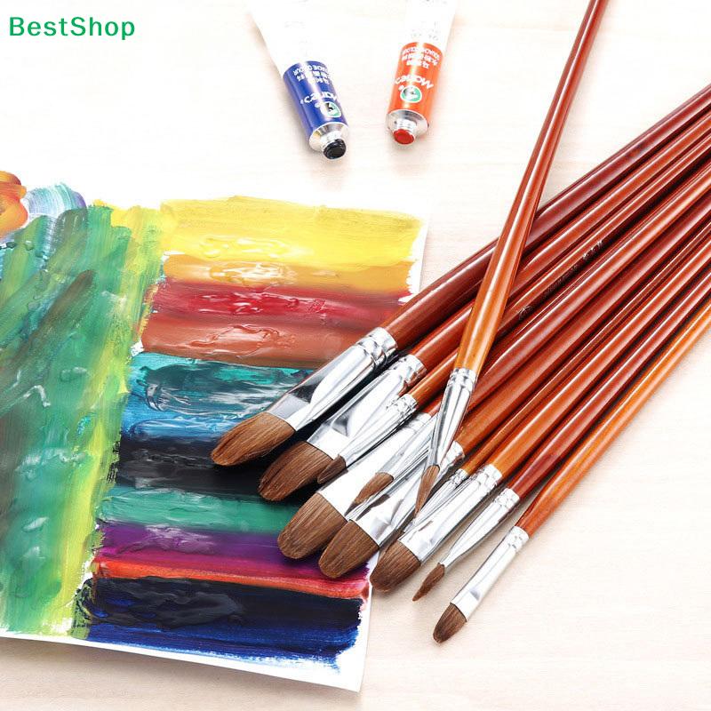 12-Piece Watercolor Paint Brush Set | Artistic Round & Flat Brushes for Watercolor, Acrylic & Gouache Painting