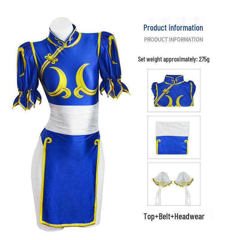 Chun-Li Street Fighter Chinese-Style Swimsuit Cheongsam Cosplay Costume