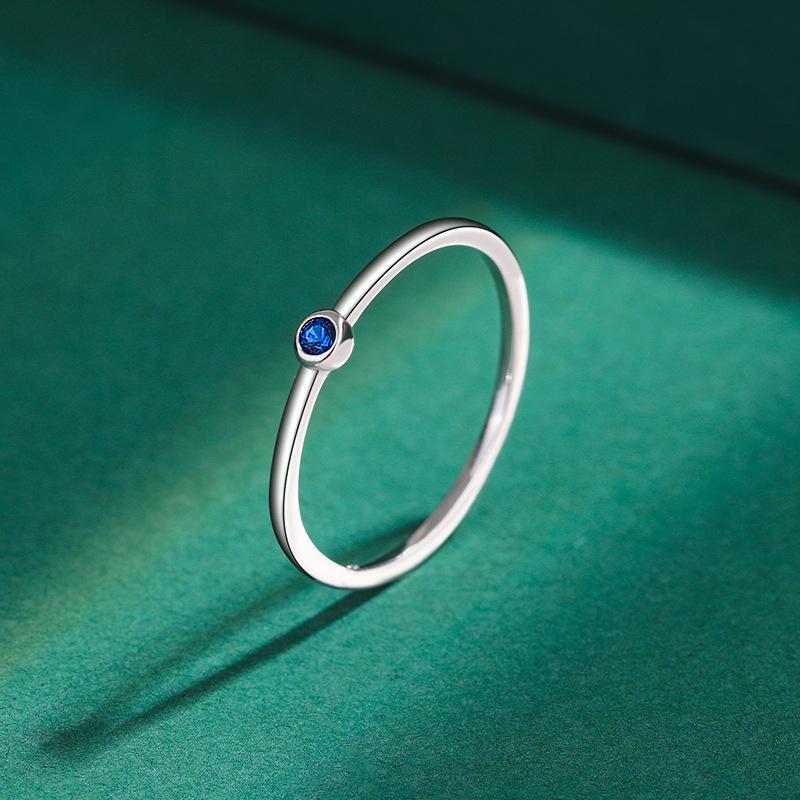 12 Constellations S925 Sterling Silver Zircon Ring for Women - Diamond-Set Japanese Light Luxury