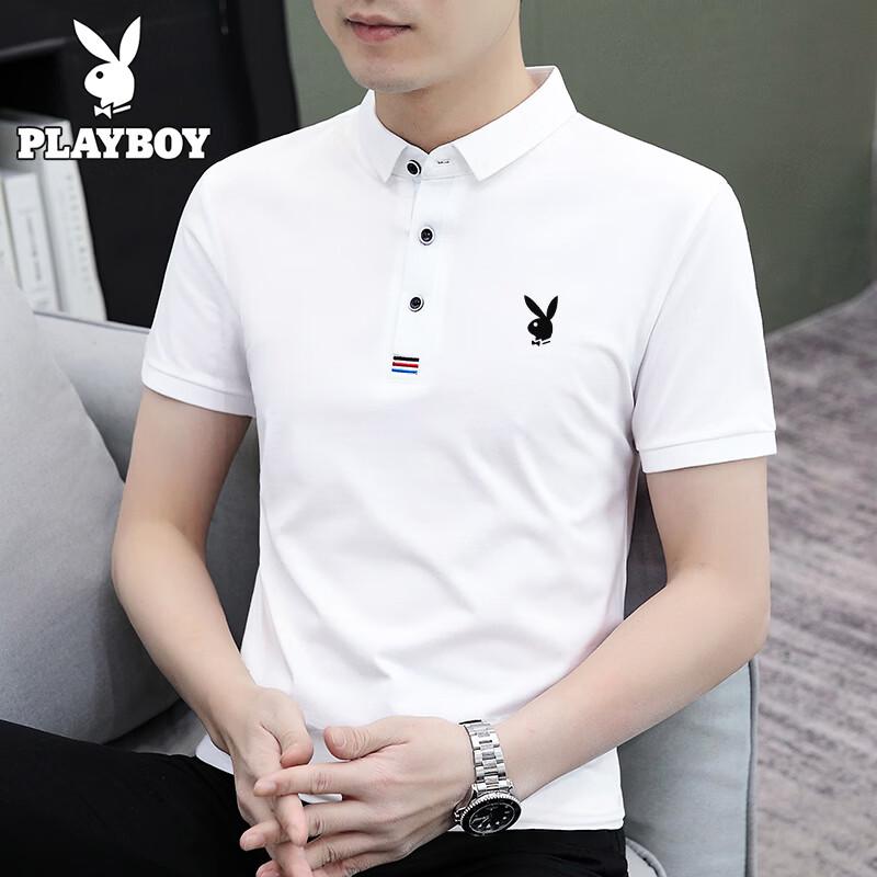 PLAYBOY Men's Pure Cotton Solid Polo Shirt