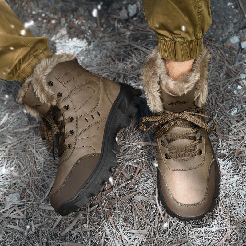 Herrenstiefel 2025 Neu Winter Outdoor Warmhalten Herrenschuhe Wasserdicht Rutschfest Plüsch Sneaker Lässige Wanderschuhe Herren Sneaker