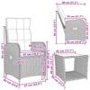 Garden Lounge Set 2 Pcs Black and Cream White