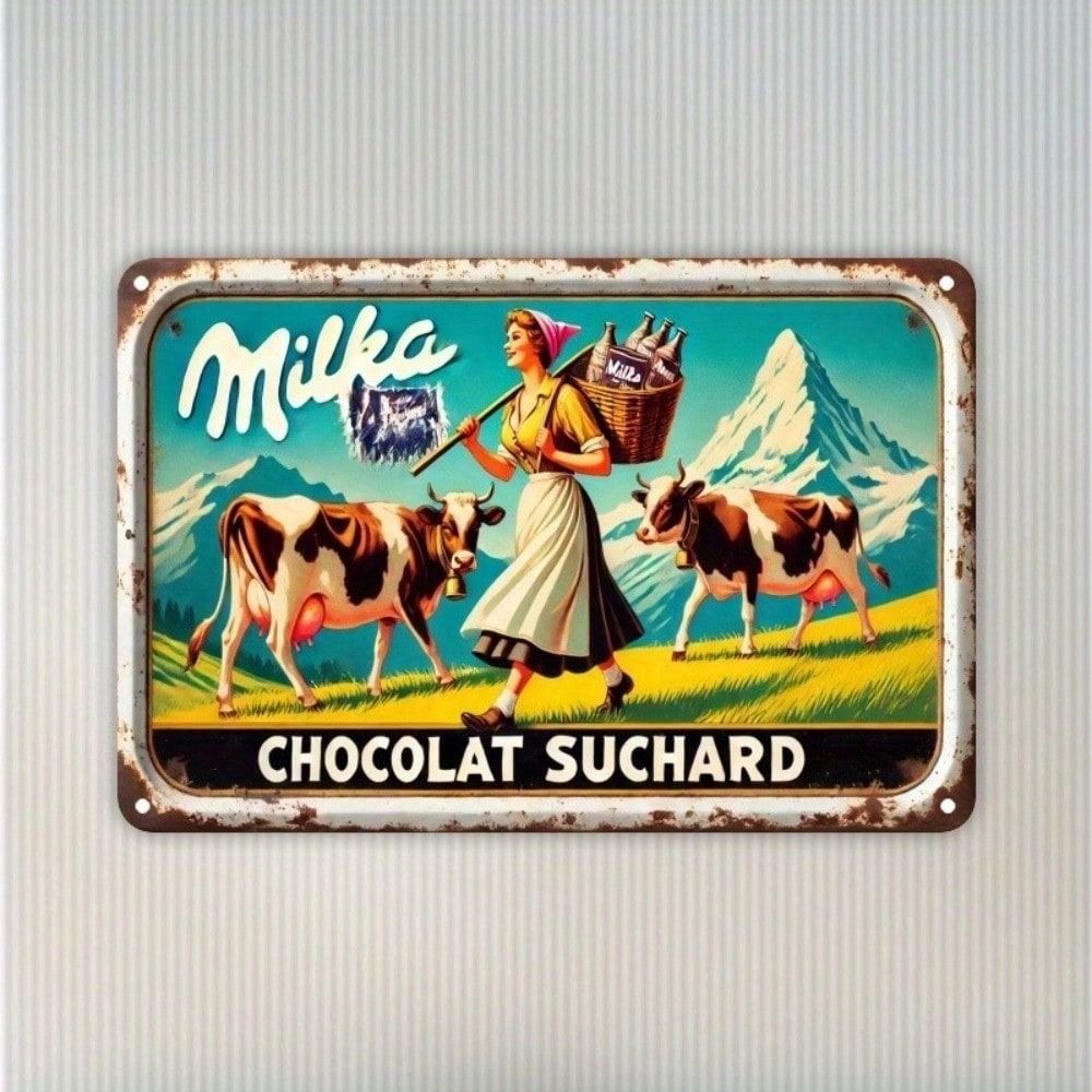 Металлическая настенная art Винтажная жестяная табличка Milka Chocolate Ретро Декор для кухни