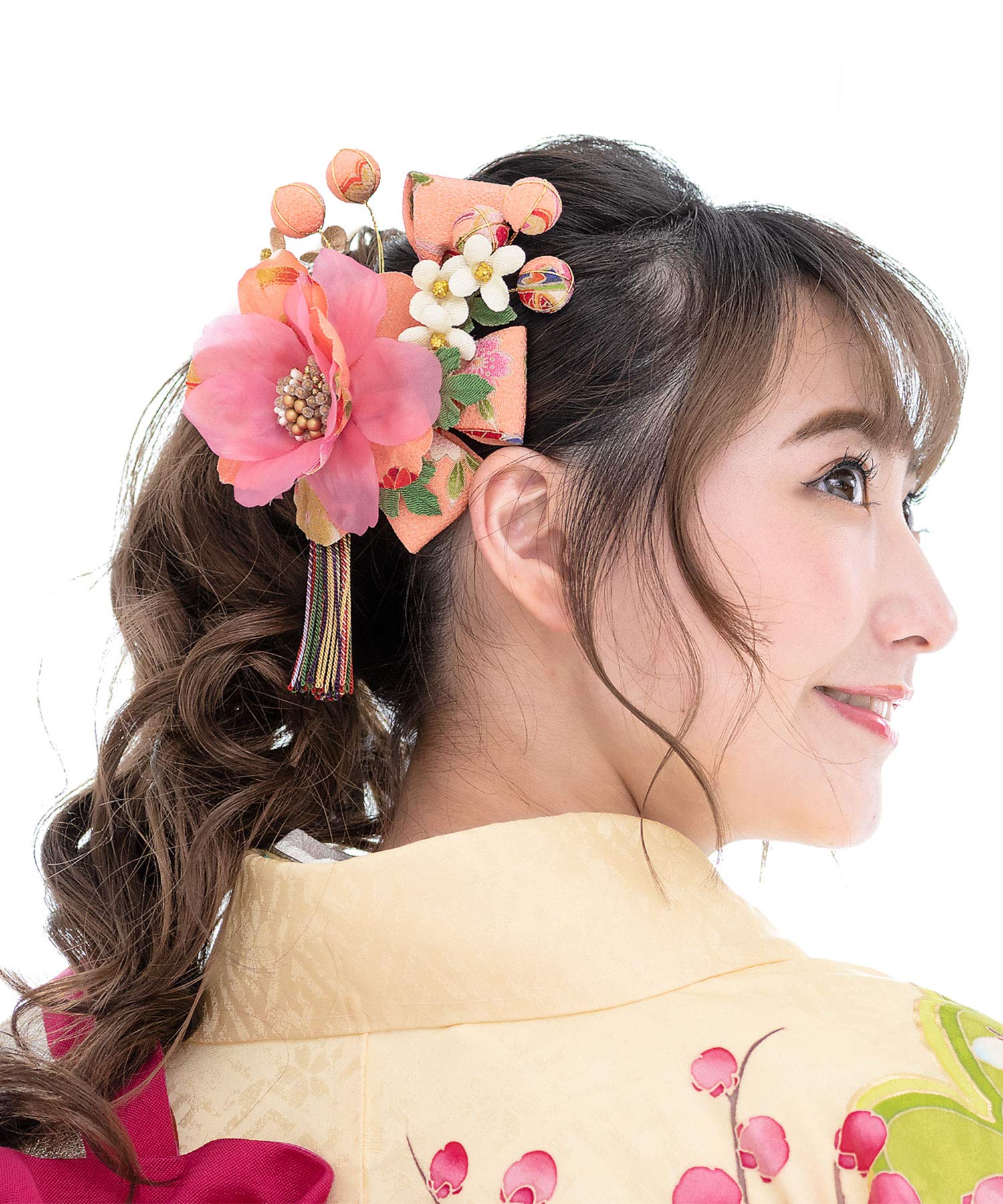 [SOUBIEN] Soubien Hair Ornament, Japanese Pattern, Braided Cord, Flower, Kimono, Traditional Japanese Clothing kaz772