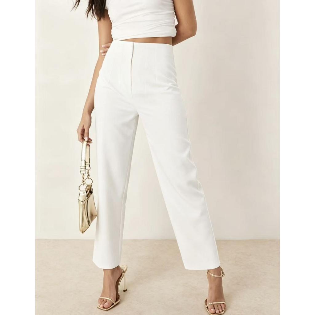 Women's High-waisted Straight Leg Trousers Casual Commute Office Pants
