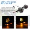 DREAMIZER Universal Motorcycle Turn Signals Light Bullet Black Driving Indicator Lights Brake Lamp for Motor Bikes and ATV - Amber Light