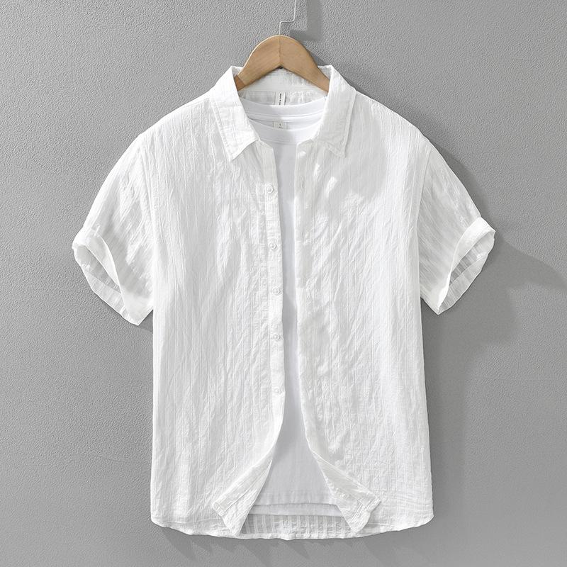Summer Shirts for Men Harajuku Style Green Short Sleeve Shirt Daily Men's Casual Shirt Light Weight Tops