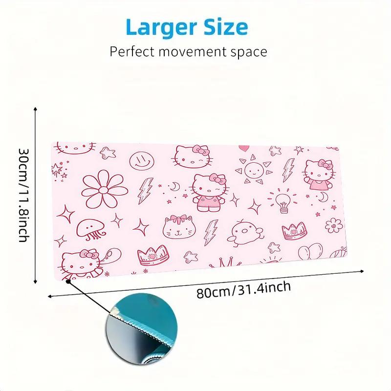 Hello Kitty Print Cushion Non-slip Laptop Tablet Big Mousepad XXL Mat Mini PC Playmat With Lock edge