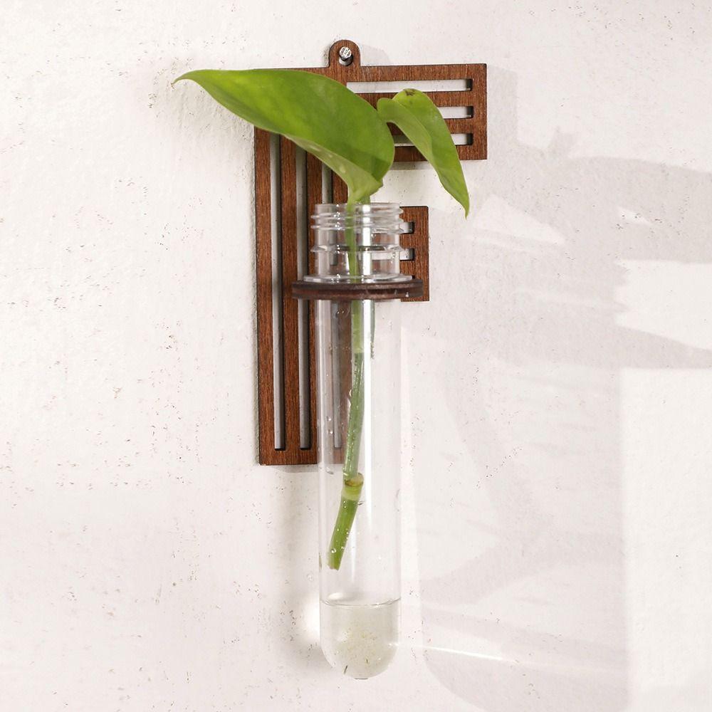 Home Ornaments Hydroponic Planter Shelf Wooden Wall Decoration Wall Mounted Planter Plant Lover