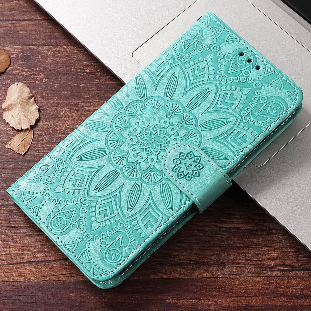 

Magnetic Leather Wallet Flip Case for iPhone 16e 16 15 14 13 12 11 8 7 Plus Pro X XR XS Max Cover | Sunflower & Embossed Design For iPhone 7(8) зелений