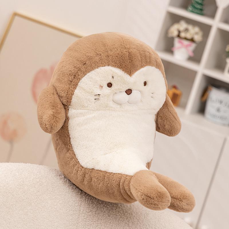 Cartoon Curved Sleep Whale Doll Seal Shark Plush Doll Aquarium Simulation Narwhal