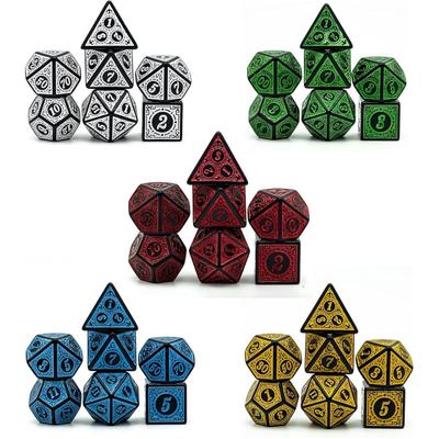 Conjunto de Dados Poliédricos 35 peças com Bolsa de Dados de Couro, Dados DD para Dungeons and Dragons RPG MTG Jogos de Mesa