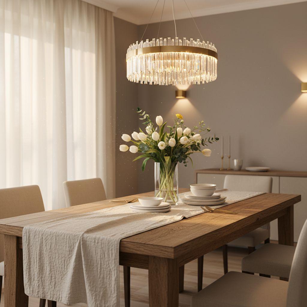 Lux - LED Crystal Chandelier Ring 50cm Brass Gold