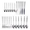 Silverware Set Stainless Steel Mirror Polished Spoons Forks Cutlery Utensil Set for Home Kitchen Dishwasher Safe Silver