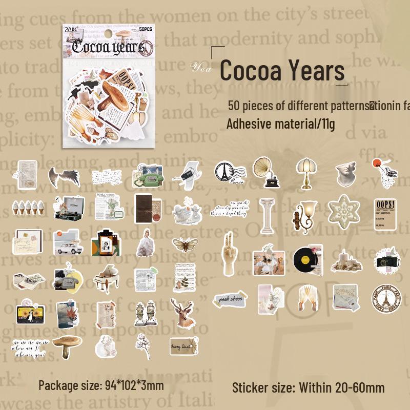 ZABC Sticker Pack Retro Collection: 6 Styles for Journaling & Collage