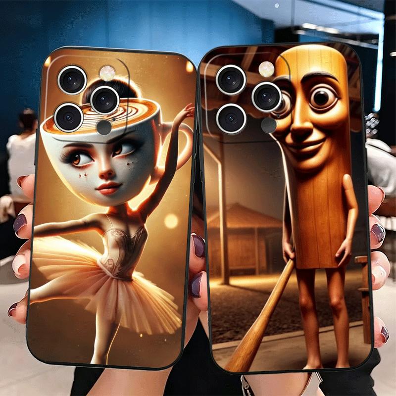 Italian Brainrot Animals Soft Phone Case for iPhone 16 16E 17 Air 15 Pro Max 14 Plus 13 Mini 11 12 7 Black Cover Back Shell