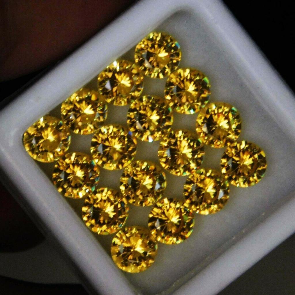 24 Pcs Lot Natural Yellow Sapphire Round Cut 5x5mm Loose Gemstones