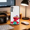 Cut Cartoon E-Elmo Phone Case Black Silicone Soft For Samsung S25,S24,S21,S22,S23,S30,Ultra,S20,Plus,Fe,Lite