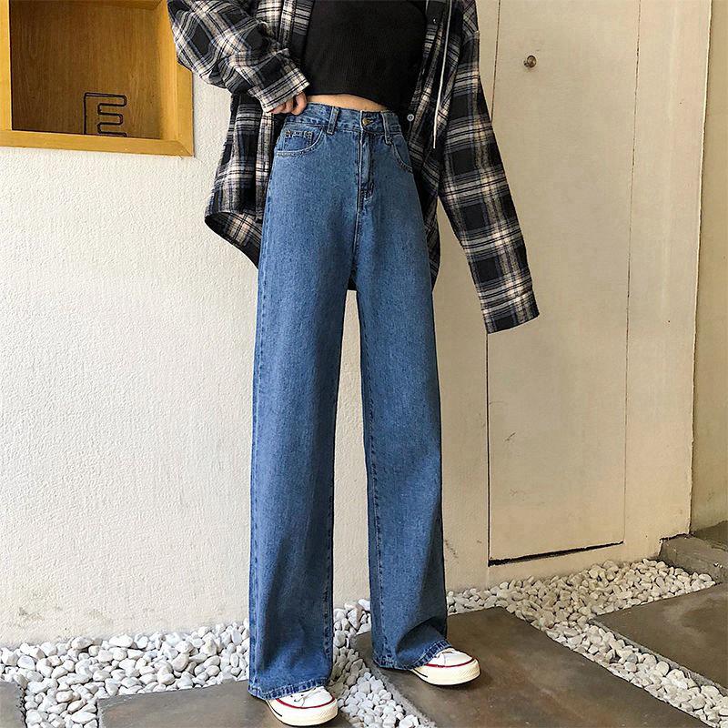 Women's High-Waist Wide-Leg Jeans - Autumn/Winter Casual Vibe