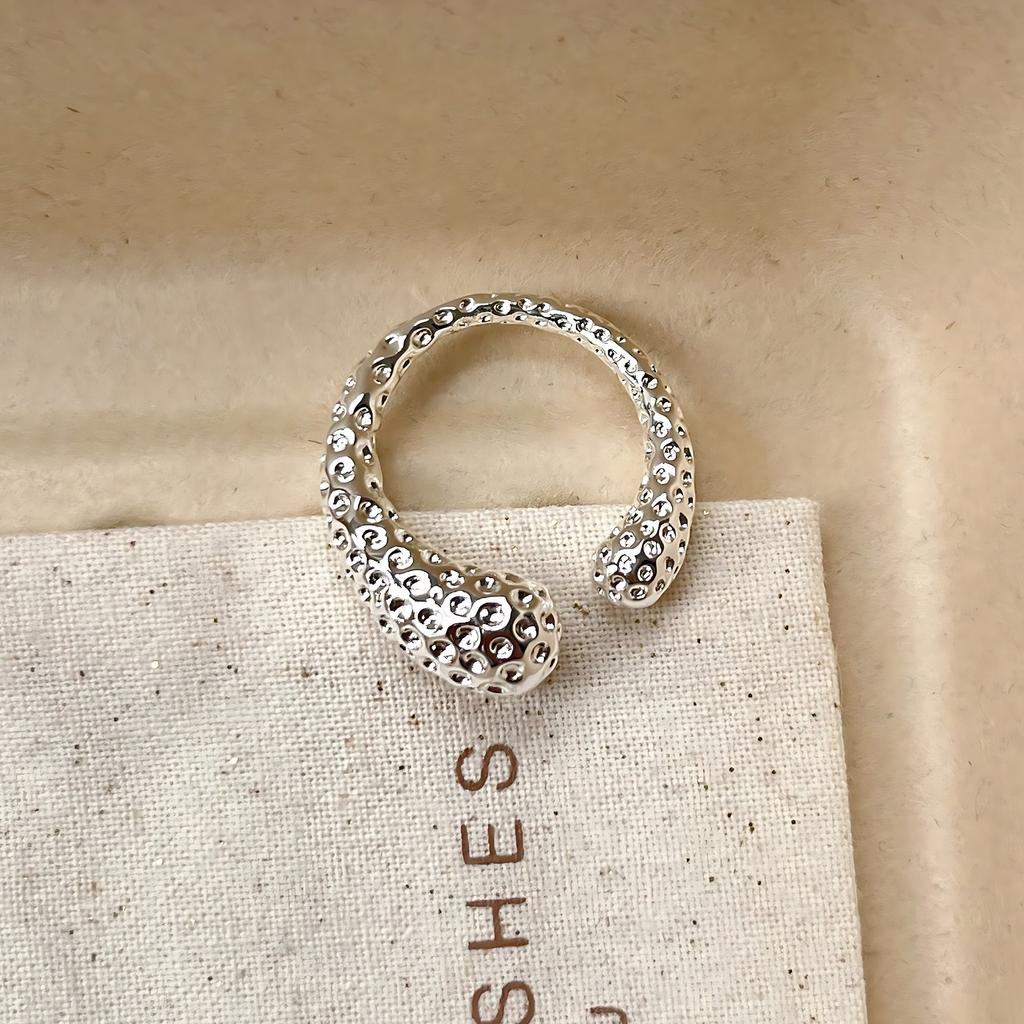 Sam Panda 925 Rings for Women Simple Geometric Handmade Irregular Retro Ring Gold Zircon Allergy For Birthday Gift