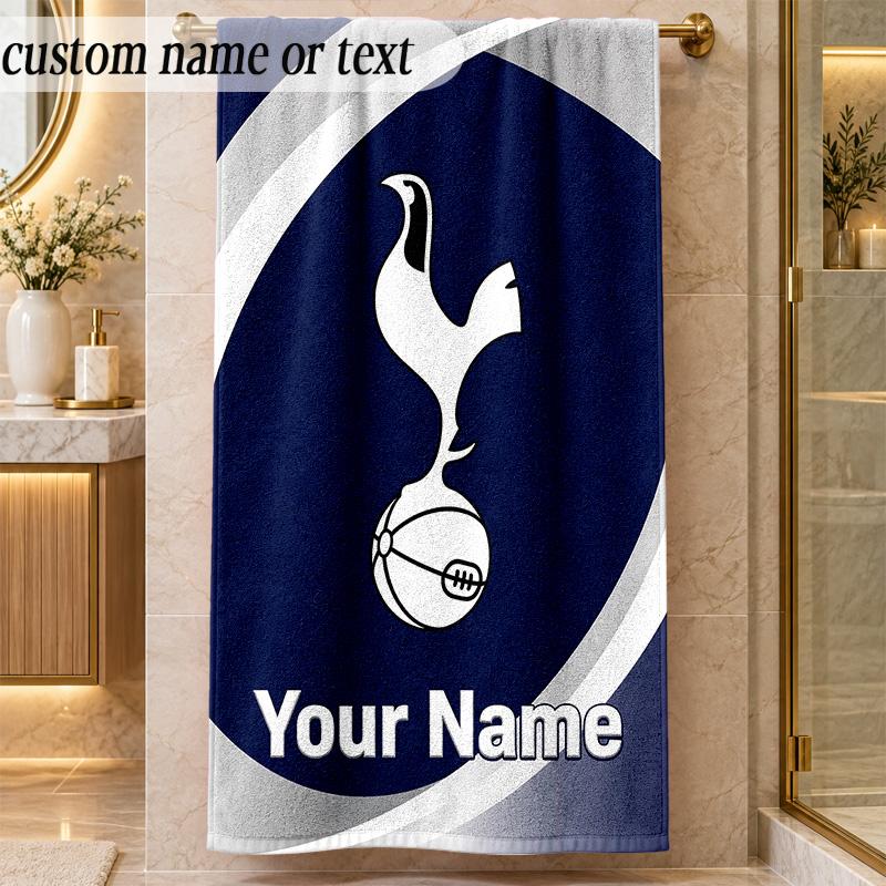 Beach TowelTottenham Hotspur FC Custom Name Text Personalized Soft Towel for Beach Pool Indoor Home Decor Gift
